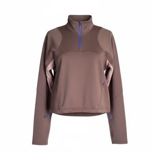 Lululemon Tech Fleece Hiking 1/4 Zip Pullover Top Sweatshirt Women’s Sz 10 Brown